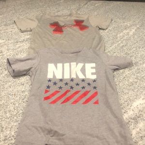 Nike and Under Armour shirts